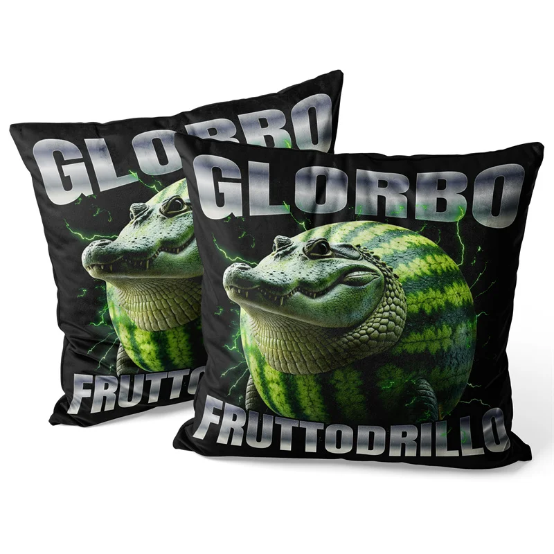 Gaslight Gatekeep Girlboss Glorbo Fruttodrillo Italian Brainrot Throw Pillow Covers Cushion Cases Pillowcases 45cm x 45cm