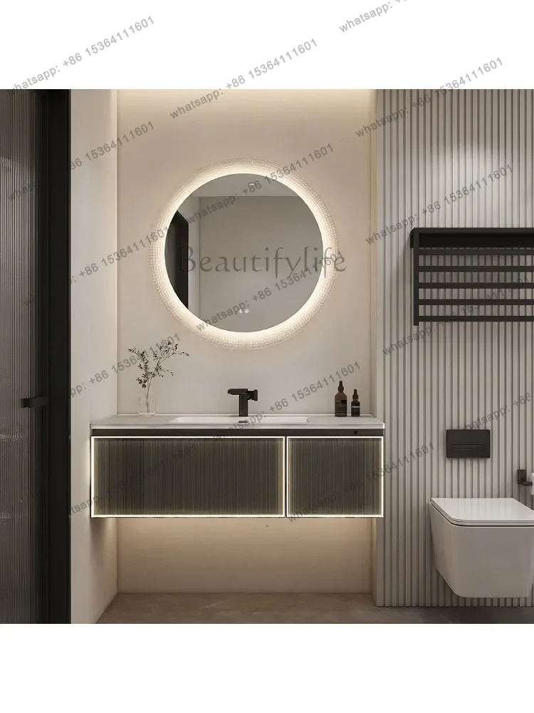 

Light luxury rock integrated basin bathroom cabinet washbasin cabinet combination modern simple bathroom