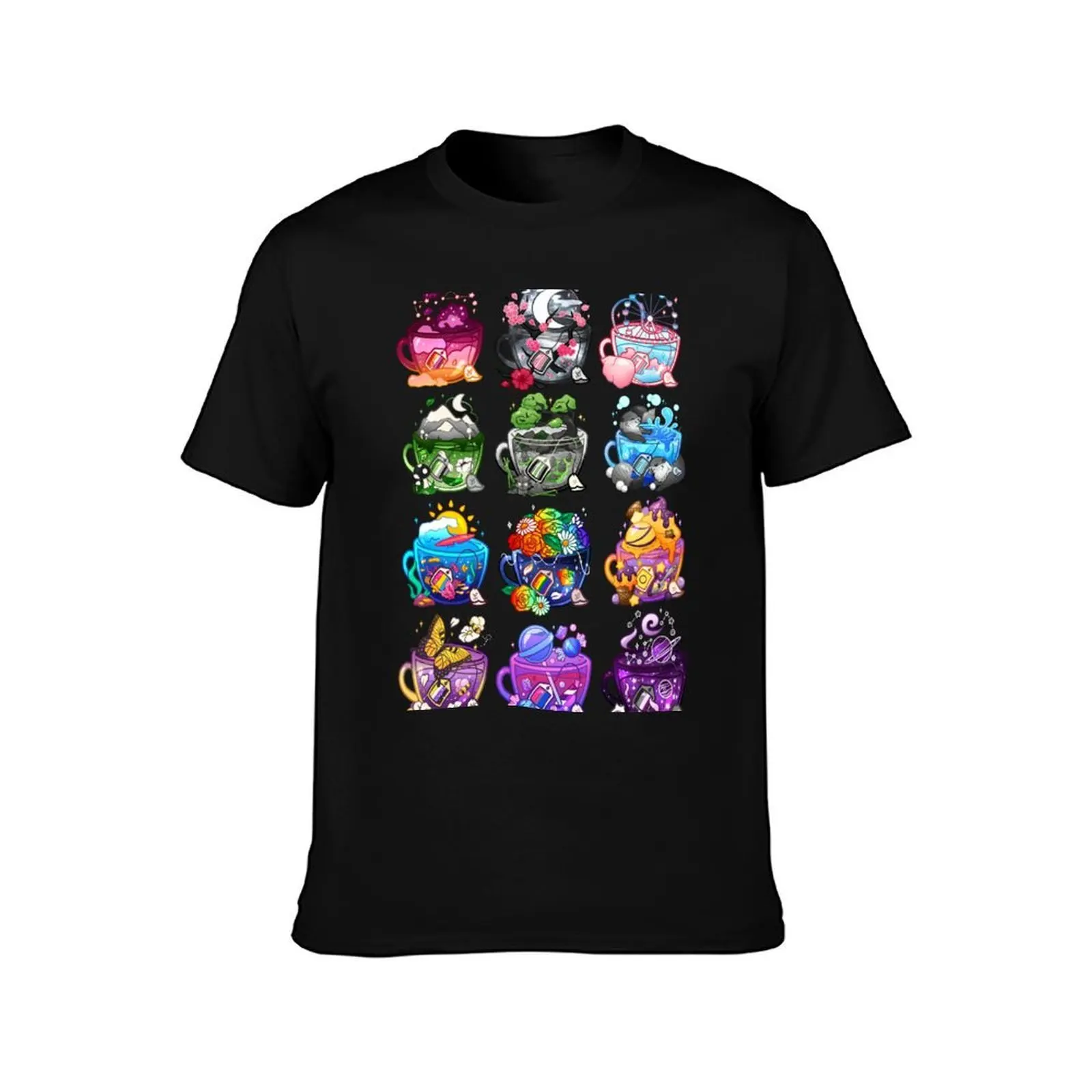 Pride Flag Teacup Collection T-Shirt Basic Breathable Solid Color T-Shirt