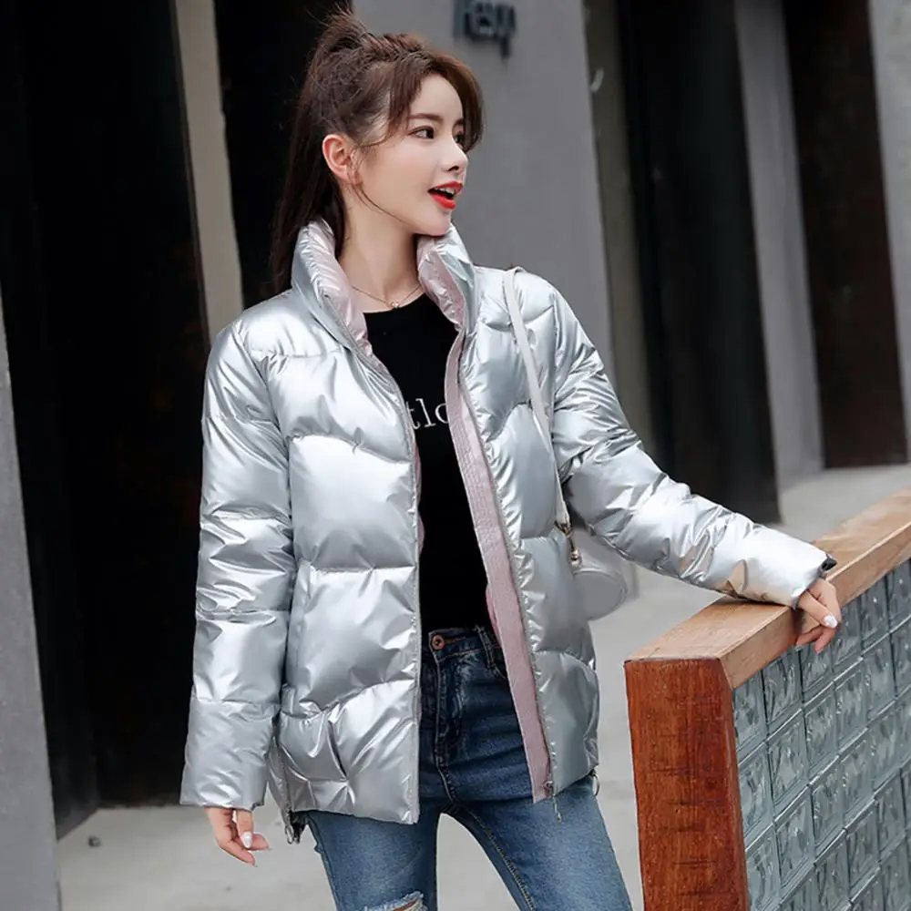 

2022 Women's Down Jacket Winter Glossy Silver/Black/Gold/Blue Coats 5XL Hooded Parka Outwear Down Padded Coats Female Jackets