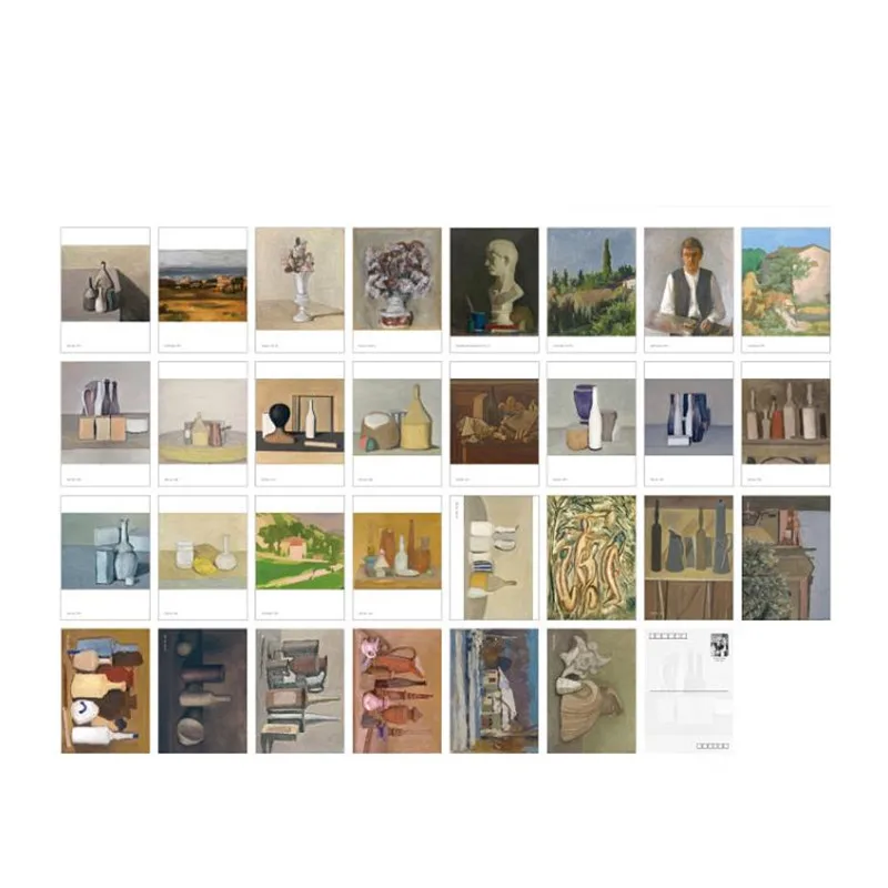 30 pezzi Giorgio Morandi arte pittura decorativa piccolo poster cartolina sfondo fai da te adesivo da parete biglietto di auguri messaggio regalo