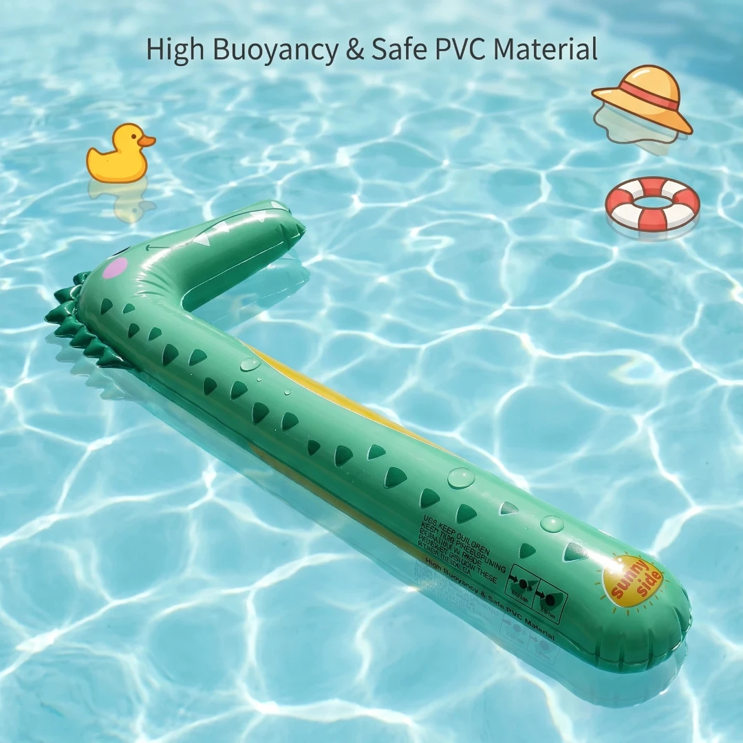 Cartoon Crocodile Pool Noodle Floating Swimming Buoyancy Stick for Kids, Cute Animal Water Training Aid Toy for Pool Summer Play