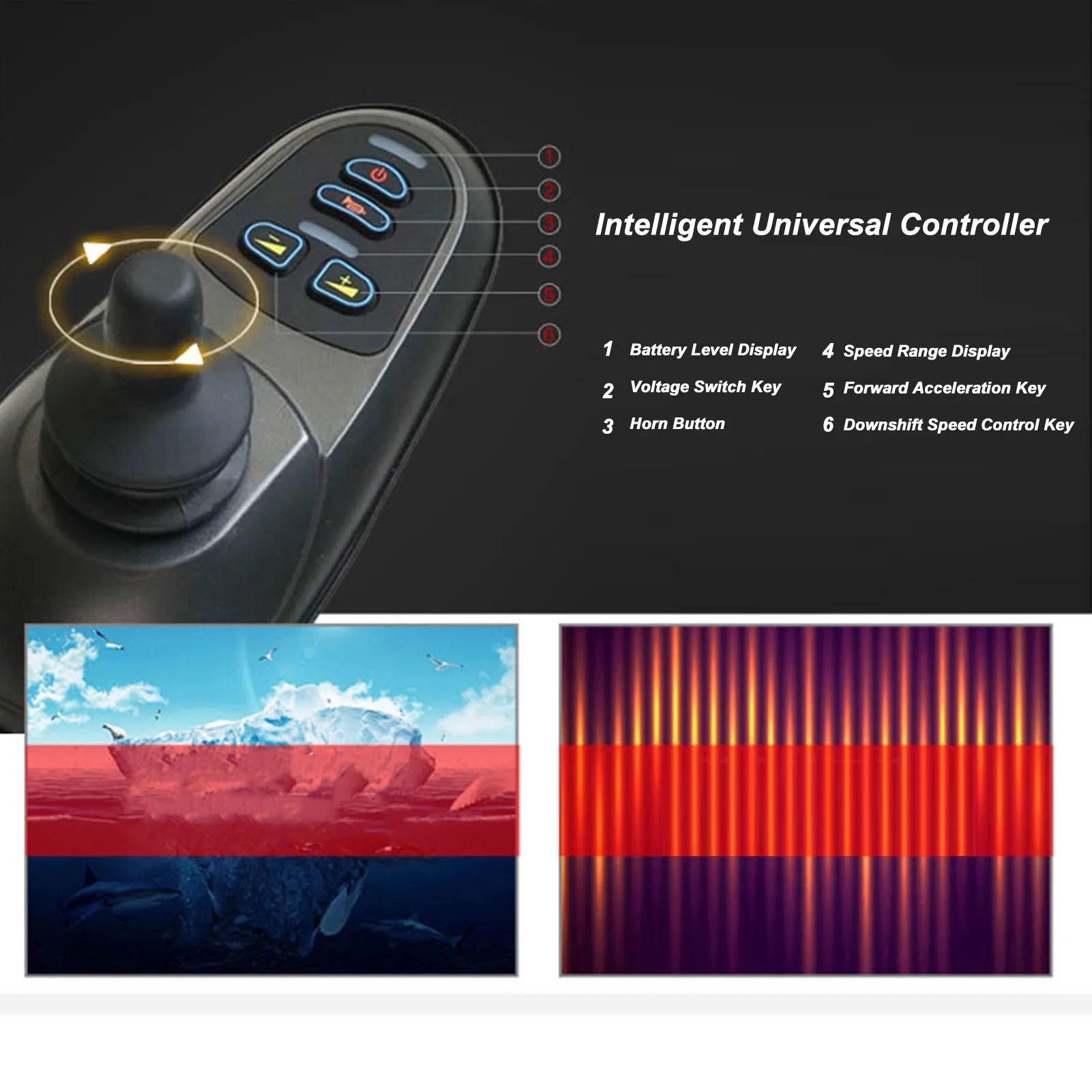 Rotating Control Rocker DC5V X and Y Double Axes 360 Degree Rotation Hall Effect Joystick  Design for Security System