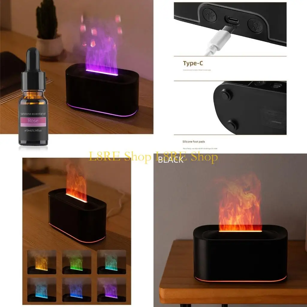 L8RE LED Fluttering Flame Scent Diffuser With Intelligent Clock And Environmental Friendly ABS Substance For Quiet Sectors