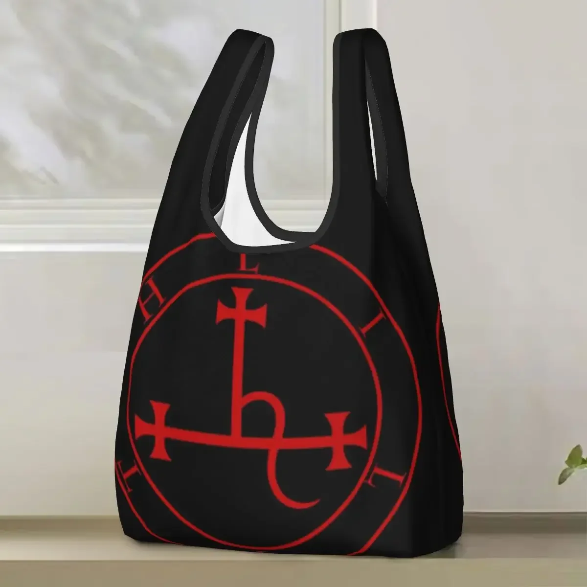 Lilith La Madre Oscura Sigillo Of Lilith The Dark Mother-Seal Portable Tote Bags Reusable Shoulder Shopper Bag Groceries Handbag