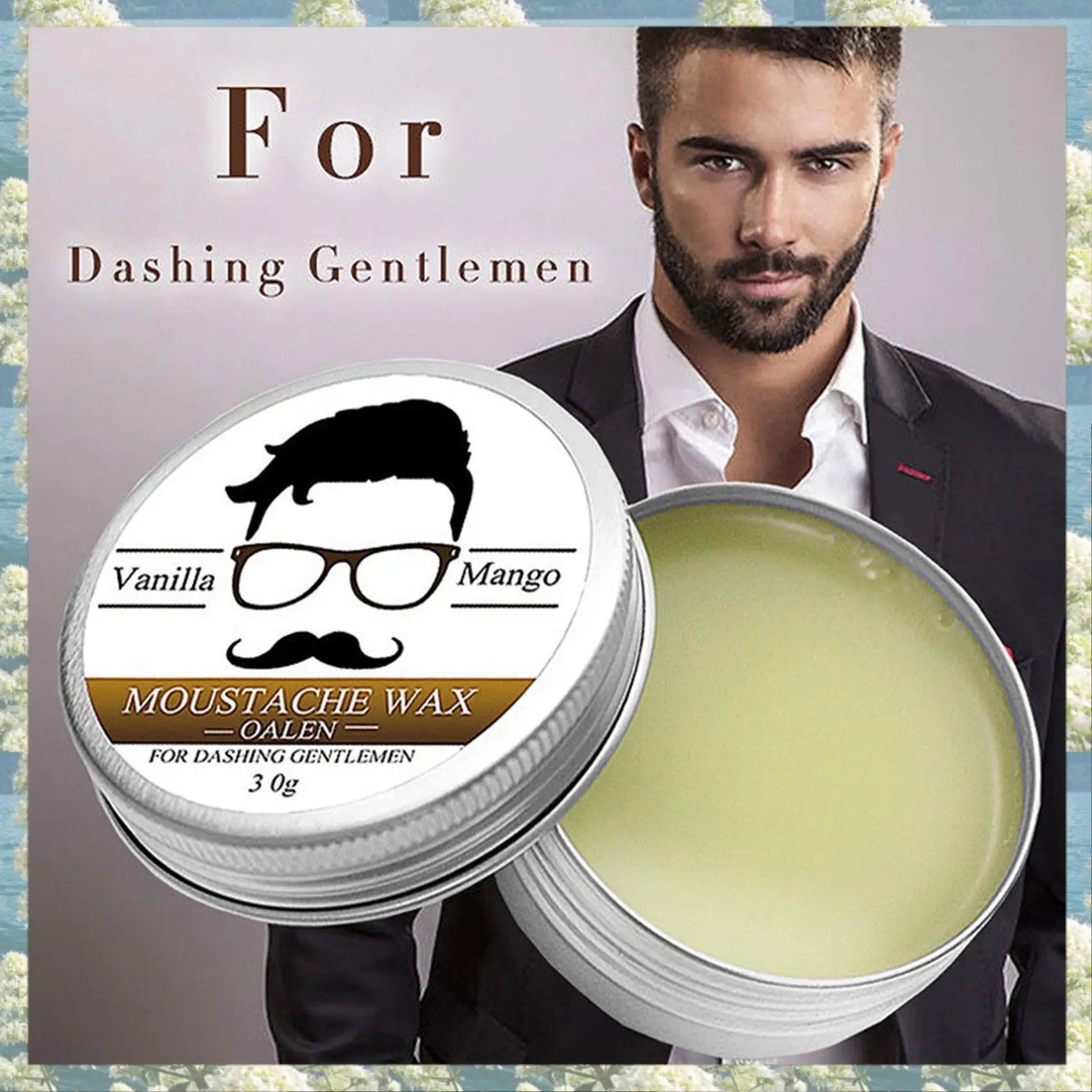 X17A 2025 NEW-2X Lanthome Male Beard Wax Attractive Mustache Moustache Nourishing Beard Care Improve Messy Sparseness Cream 30G