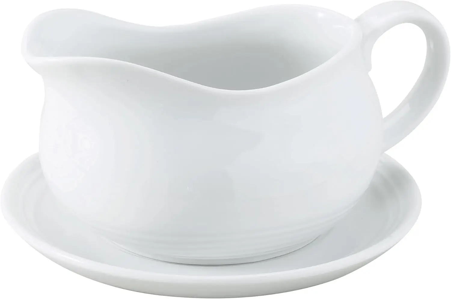 

Fine Porcelain Gravy Boat with Saucer for Holiday Meals and Entertaining, 24-Ounce Capacity