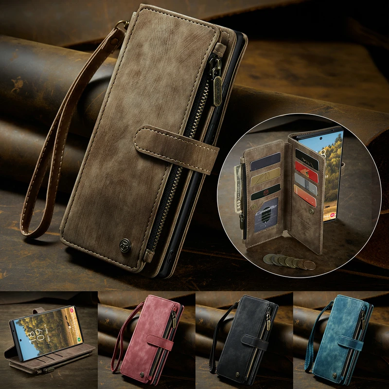 Leather Wallet Case For Samsung Galaxy A53 A51 A33 A52 A32 A22 A12 S20 S21 S22 S23 S24 ultra S10 Plus note 20 Z fold5 Phone Case