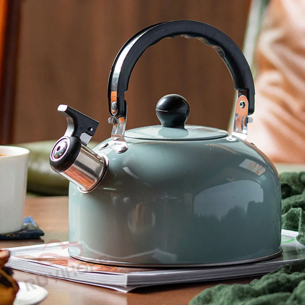 

Stainless Steel Whistling Kettle Buzzing Tea Pots Portable Lightweight Easy Clean Store Exquisite Workmanship Long Life Water