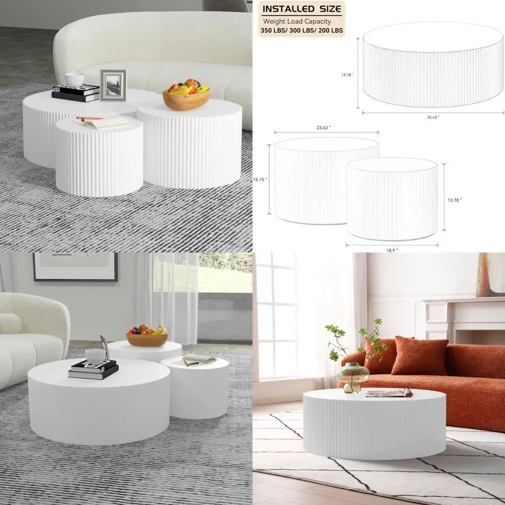 

Современный набор журнальных столиков, круглые деревянные современные акцентные столы из трех предметов