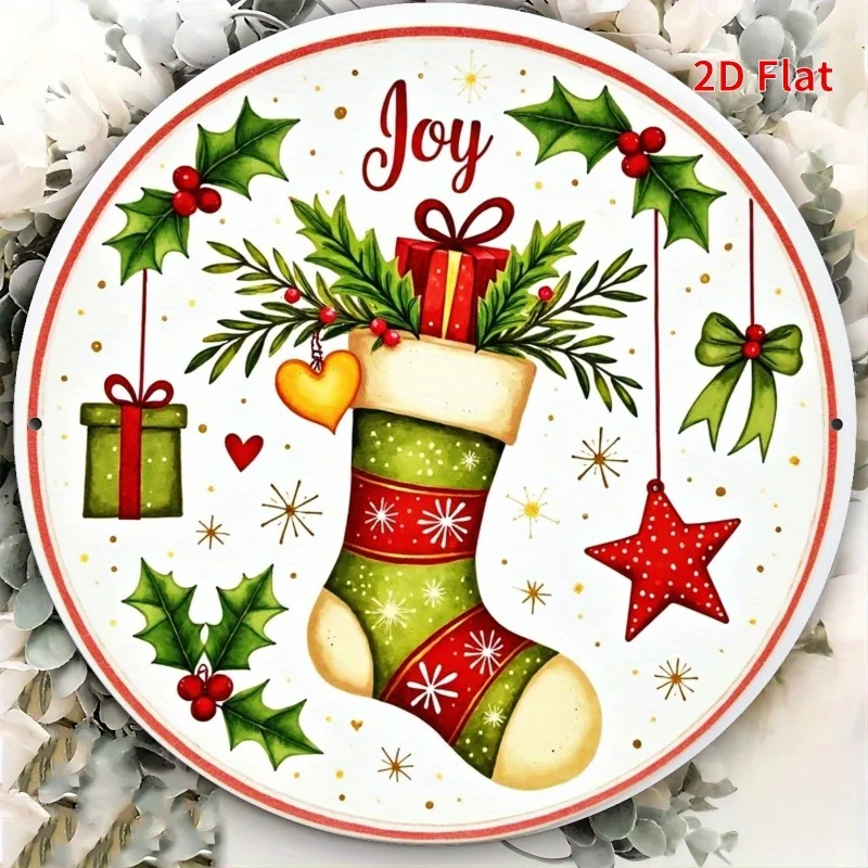 2D Flat Christmas Element Design with Joyful Ornaments, for Indoor Decor in Bars, Cafes, Clubs, Living Rooms & Dining Areas
