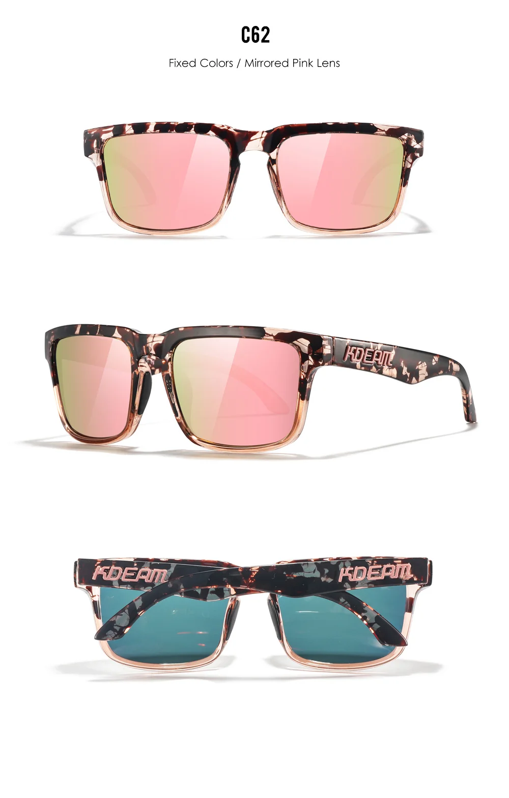 KDEAM Neue Farben Klassische KD332 Quadratische Polarisierte Sonnenbrille Für Männer Und Frauen Reisen Sonnenbrille Mit Fall Für Einfache Tragen – Detail 15