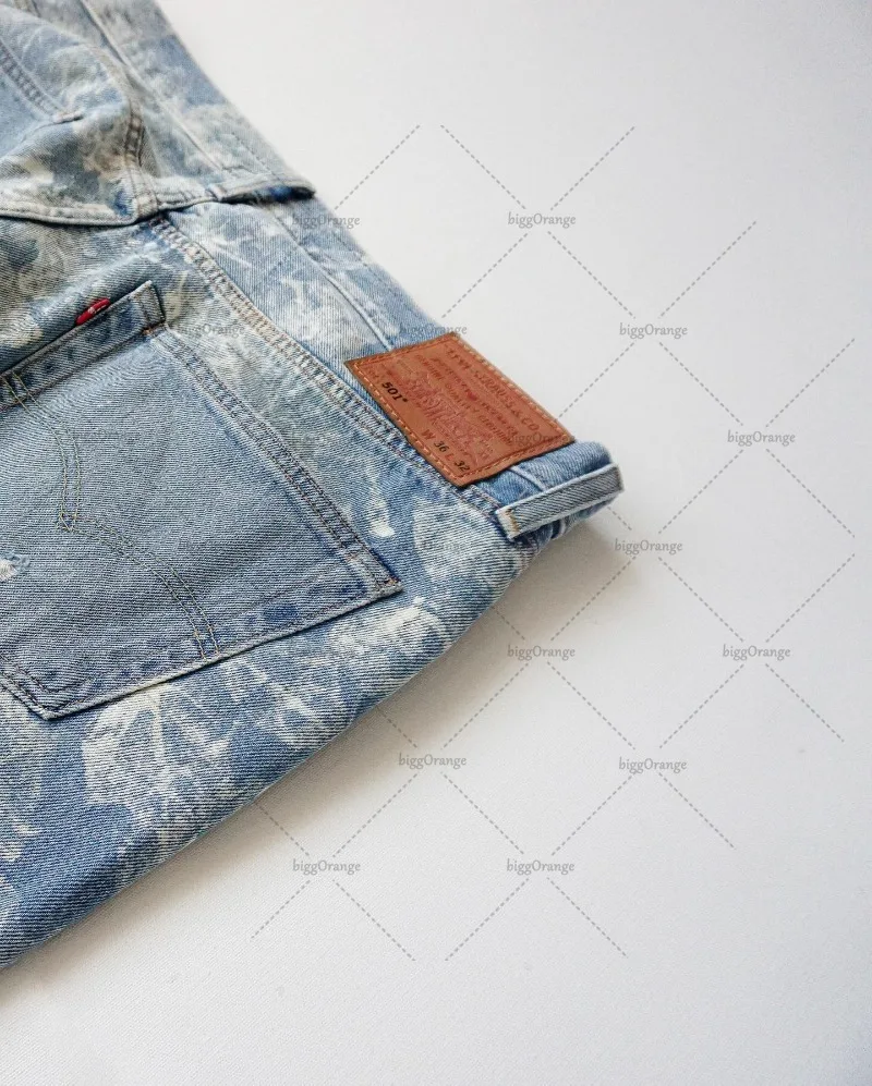 Amerikaanse straat gewassen denim broek retro camouflage rechte wijde pijpen broek hiphop persoonlijkheid mode veelzijdige kleding