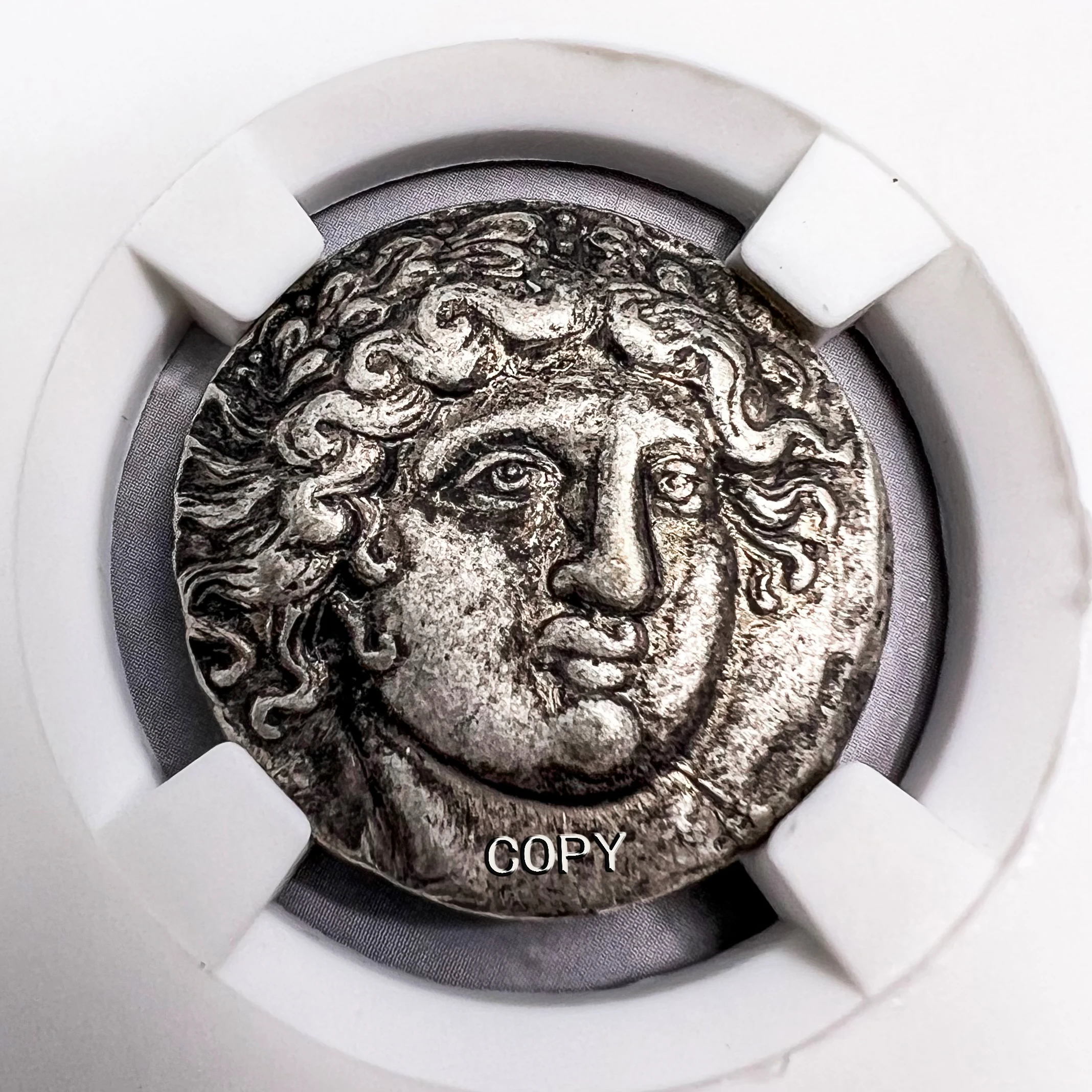 Cippus Sun-God Apollo Head Portrait Rare Reproduction Coin Leo The Zodiac Present Hellenic Myth Arts And Crafts Collection