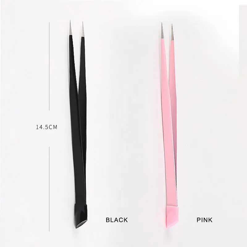 Silicone Nail Art Tweezers With Pressing Head Double Ended Nail Stickers Rhinestones Pick Up Clip Makeup Eyelash Extension Tools