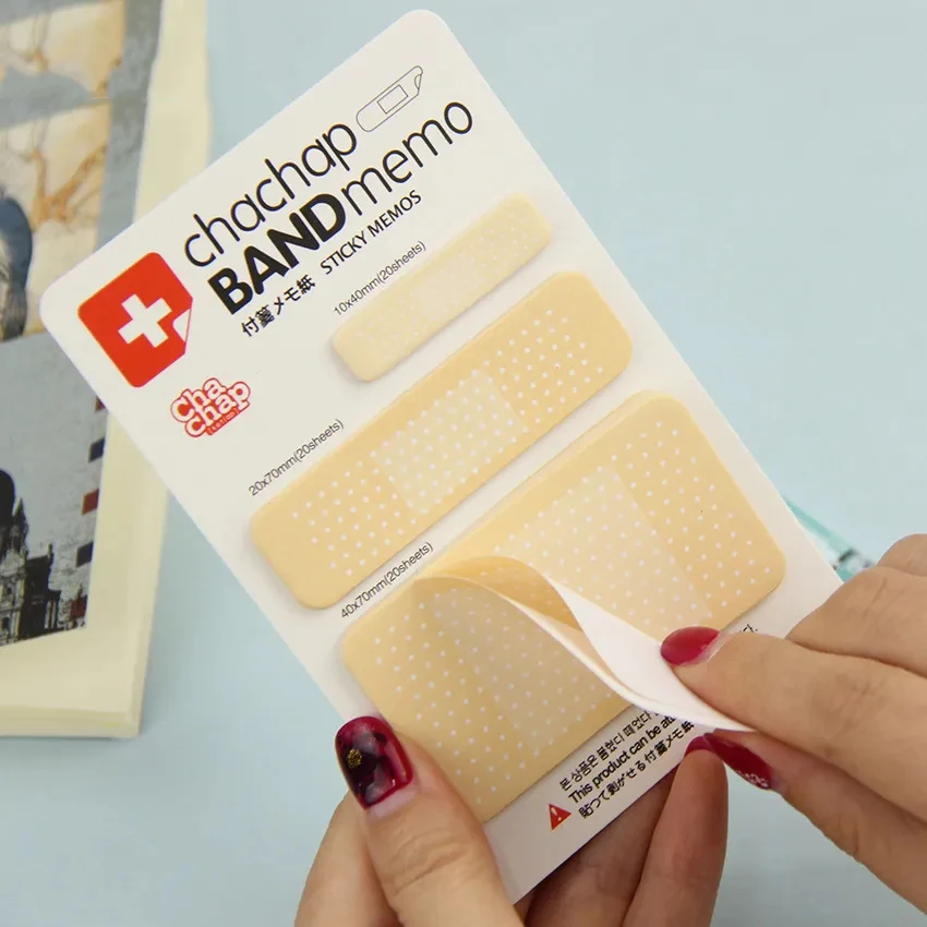 Memo Pad Stickers Cute Band Aid Series Sticky Notes Paper Notepad Kawaii Stationery Office Papeleria Supplies Notas