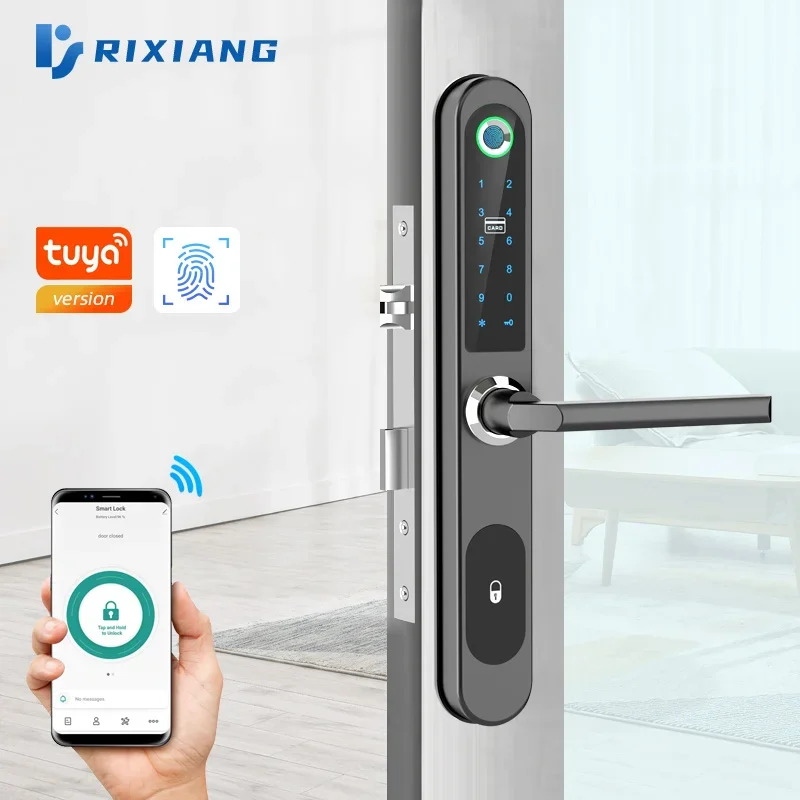 fingerprint keyless entry door lock sliding gate digital app smart lock bridge cut aluminum door locks 8535 mortise