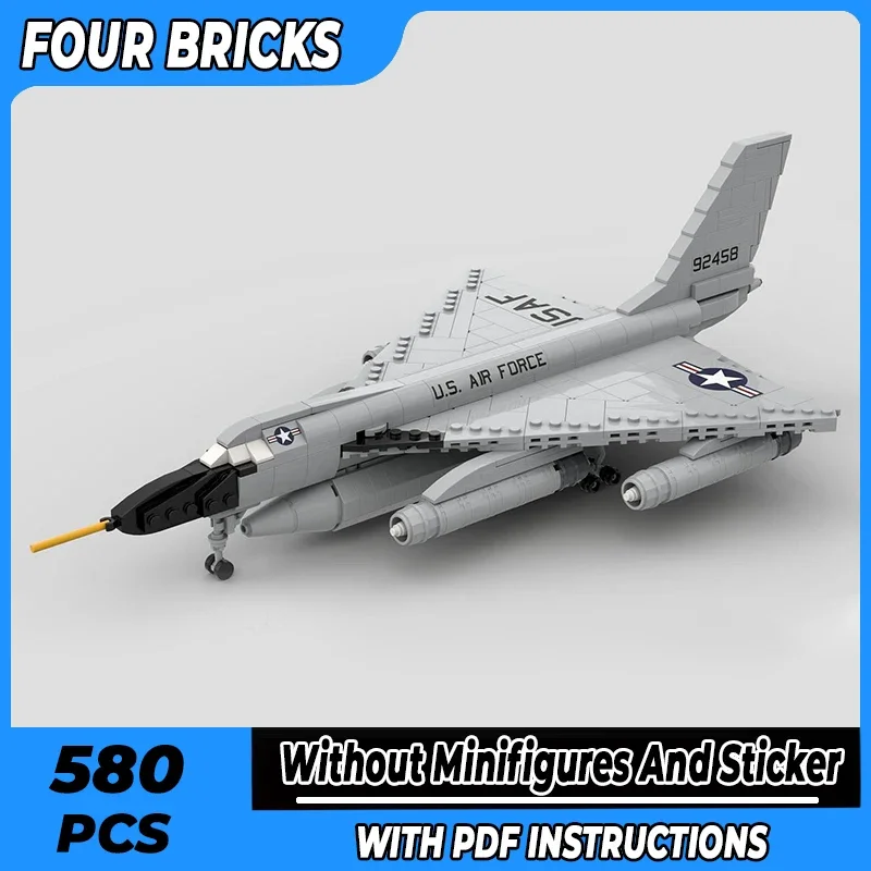 Military Fighter Model Moc Building Bricks 1: 72 B-58 Aircraft Technology Modular Blocks Gifts Christmas Toys DIY Sets Assembly