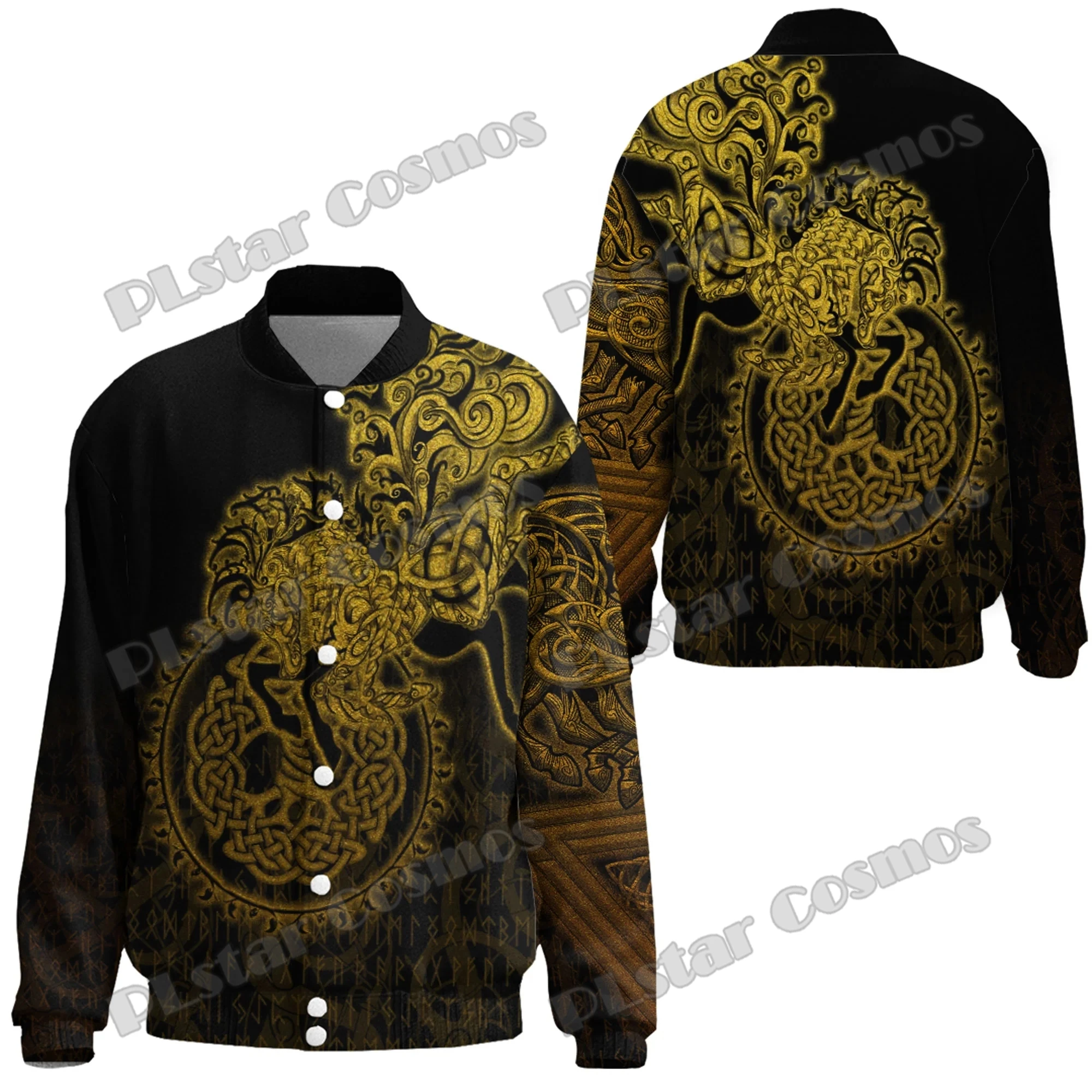 Owl Skull Red & Sleipnir Blue Tattoo 3D Printed Fashion Men's Baseball Varsity Jacket Unisex Casual Winter Baseball Jacket FX28