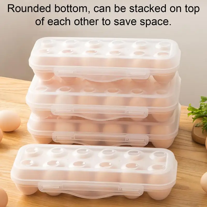 Egg Storage Box With Lid Kitchen Refrigerator Egg Box Egg Drop Rack Egg Storage Box Fridge Egg Organizer 12/18 Grid Egg Tray