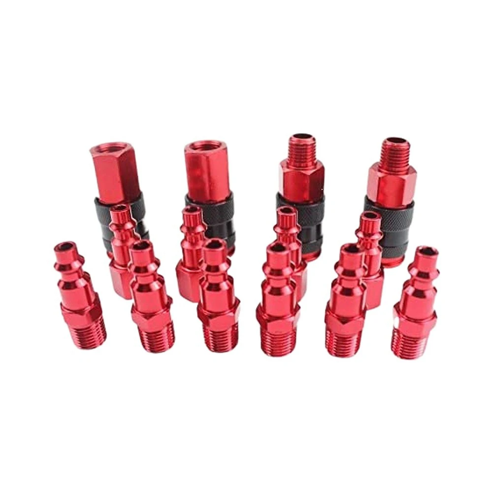14 Piece Quick Connect For Air Coupler Set for For Air Compressor Use with 1/4 NPT Threads Aluminum Alloy Construction