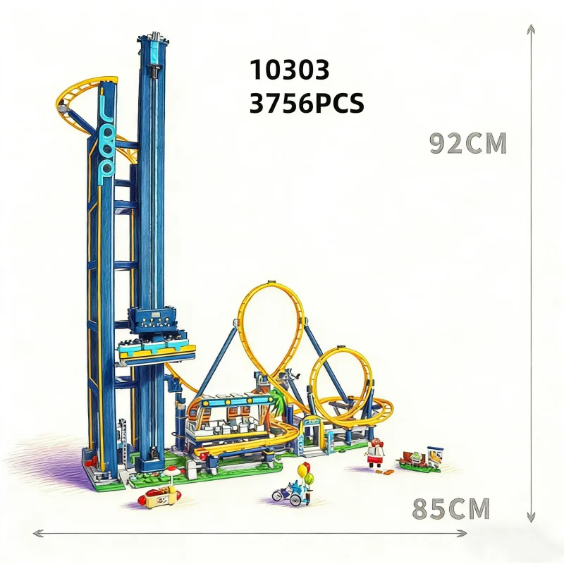 10303 Loop Roller Coaster Playground 3756Pcs Criativo Montar Bloco de Construção Presente Tijolo Crianças Brinquedo Educacional