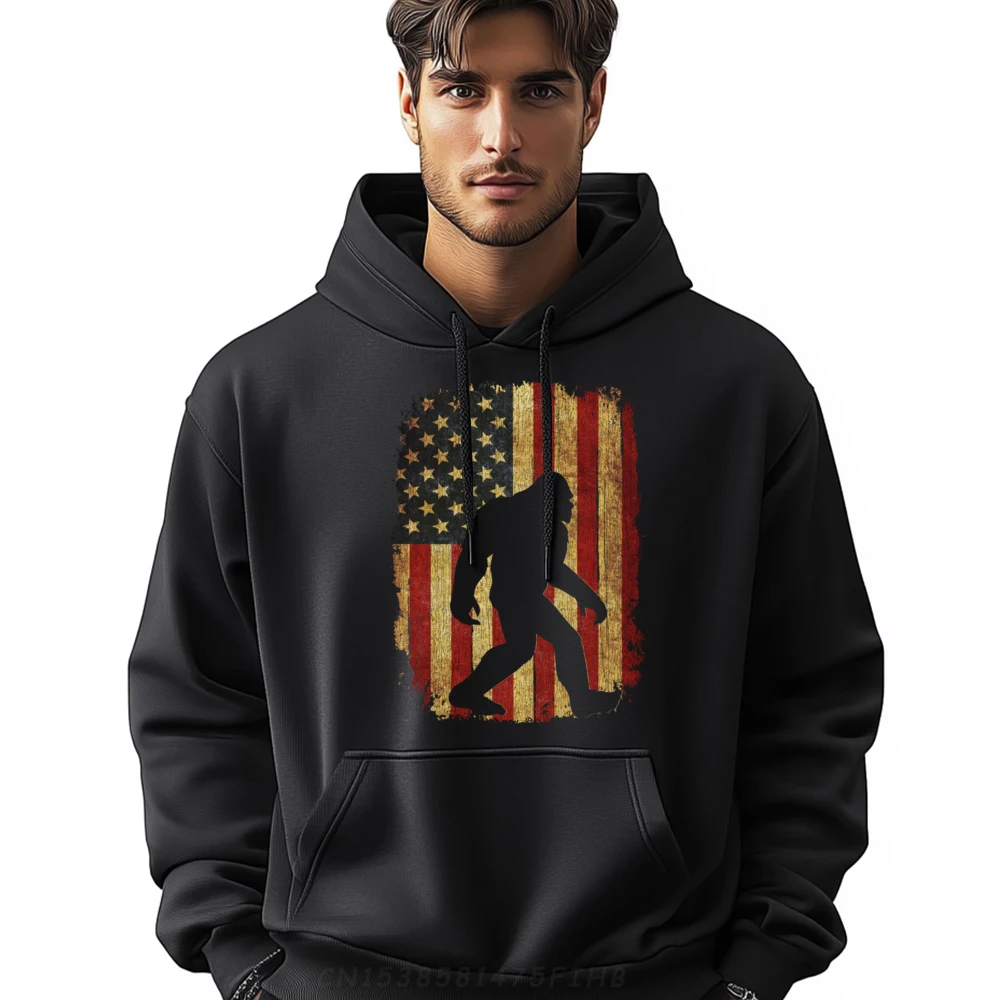 Vintage US Flag Bigfoot Hide and Seek Champion Bigfoot XS Graphic Sweatshirts Luxury Designer Gift