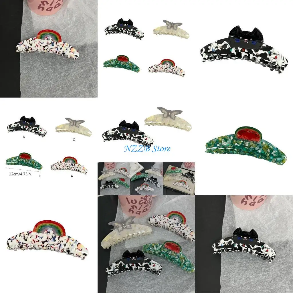 T21F متعددة نوع ذيل حصان مشبك شعر امرأة ملونة التصوير الفوتوغرافي التسوق مشبك شعر