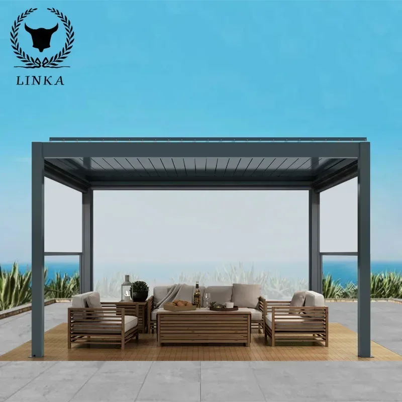 

Bioclimatic Motorized OEM Outdoor Louvered Roof Sunshade Waterproof System Aluminium Pergola Roo