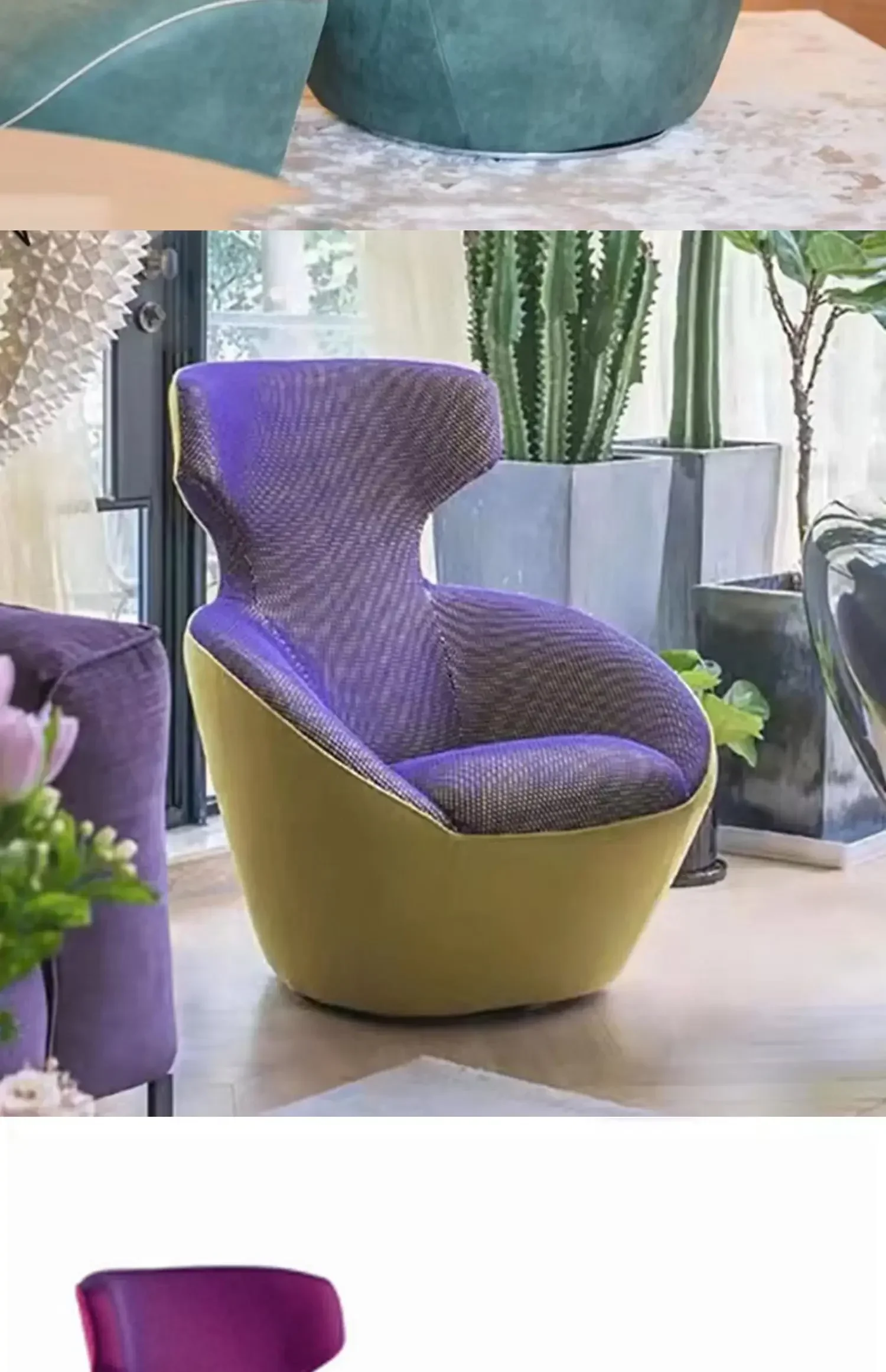 ضوء فاخر الفن الإبداعي شكل غريب مصمم نموذج FRP عالية مسند الظهر مسند الذراع كرسي الترفيه واحد #5