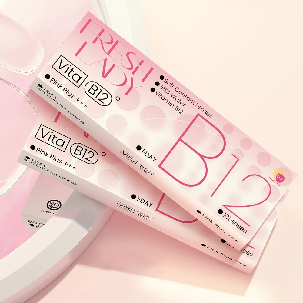 10 pces 1 dia lente diária com dioptrias lentes de contato 55% conteúdo de água vitamina b12 uv bloco lentes dioptrias-0.1d a-10d