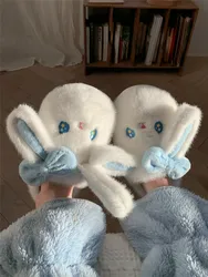 Girl Funny Cute Rabbit Cotton Home Slippers Women's Winter Warm And Non Slip Soft Thick Bottom Indoor Plush Slipper