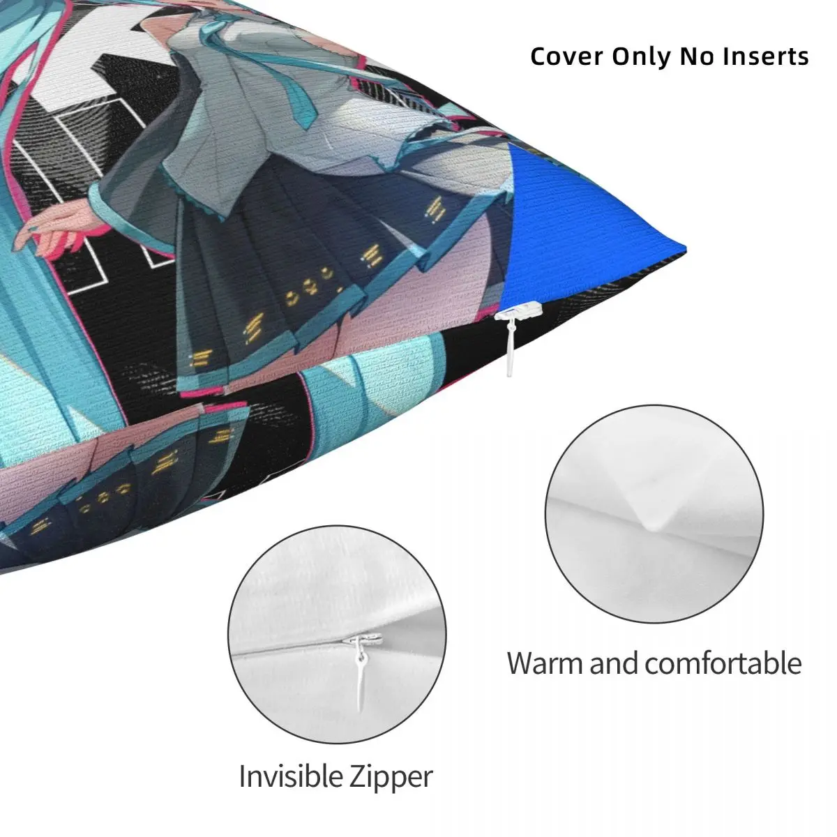 Hatsune Miku cantante música Anime funda de almohada con estampado funda de cojín fundas de almohada nuevo estilo decoraciones para sillas cuadradas de varios tamaños