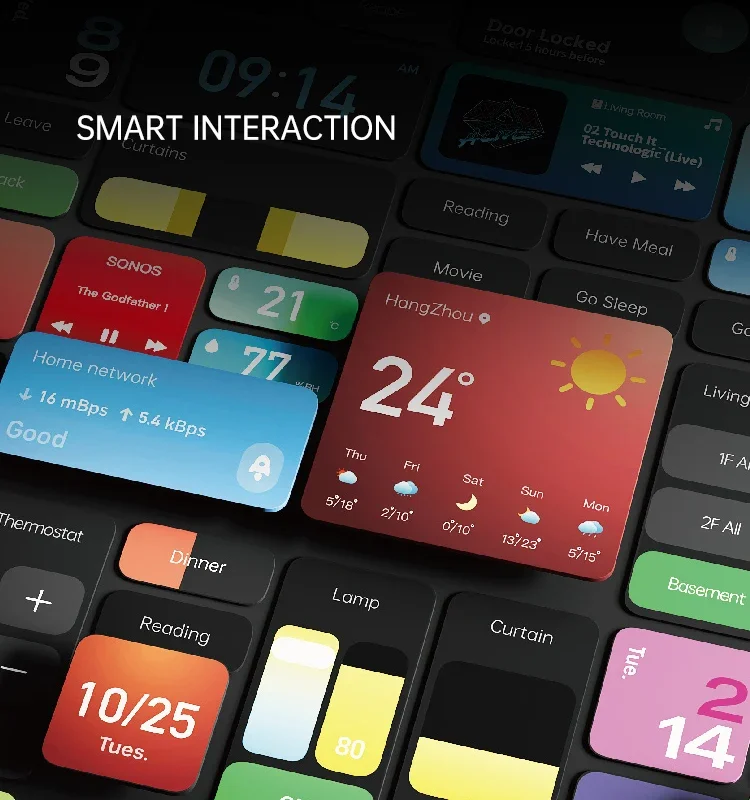 LifeSmart Nature Mini pantalla táctil interruptor de pared inteligente Panel de temperatura para sistema de hogar inteligente funciona con Google, Alexa y HomeKit