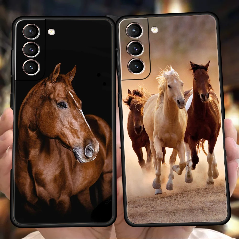 Horse Great Beauty Galloping Phone Case for Samsung Galaxy S24 S23 S22 S20 S21 FE Ultra S24 S23 S10 S10E S9 S8 Plus 5G Shell Bag