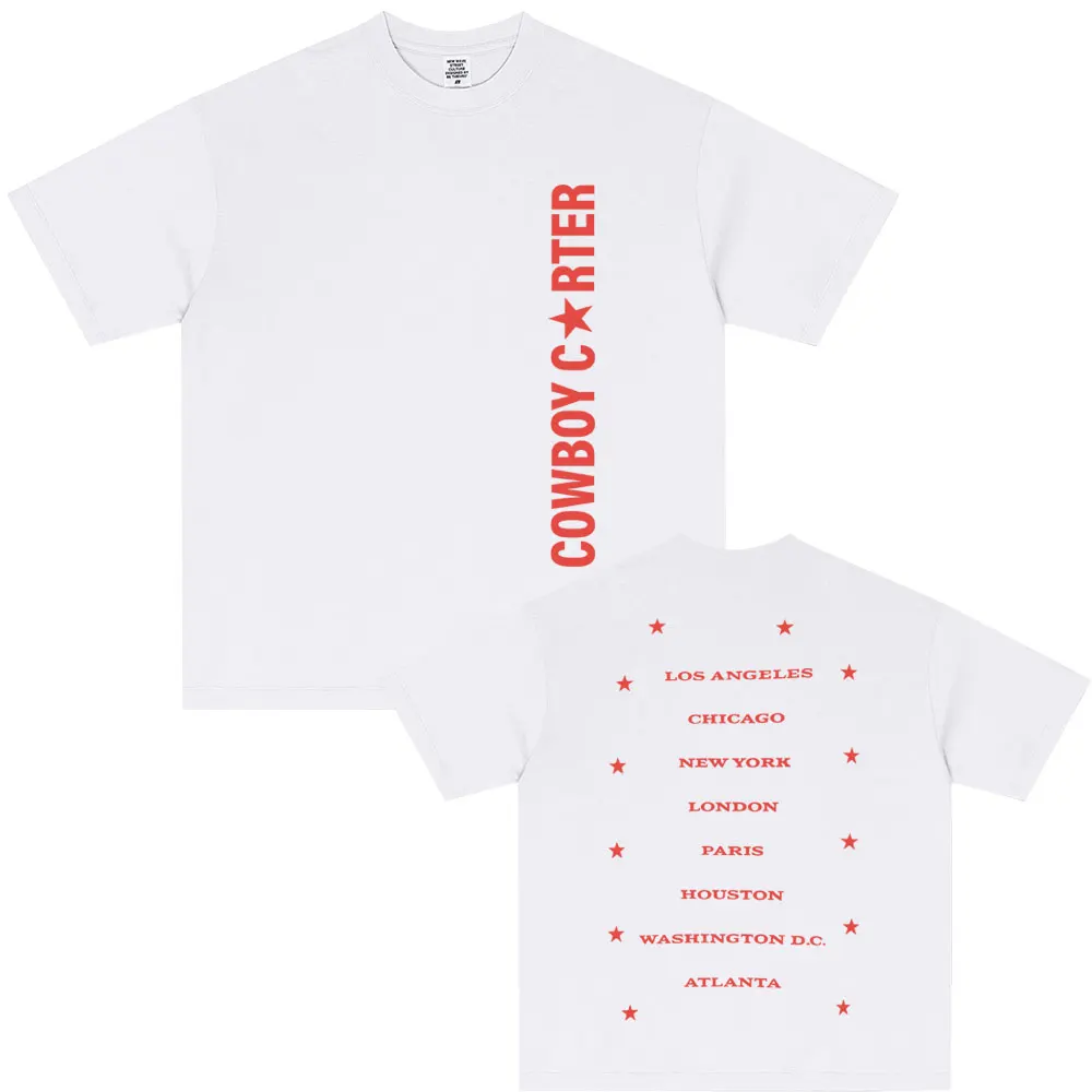 Beyonce Cowboy Carter T-shirt Men Fashion Pop Music Short Sleeve T-shirts Casual Cotton Oversized T Shirts Streetwear