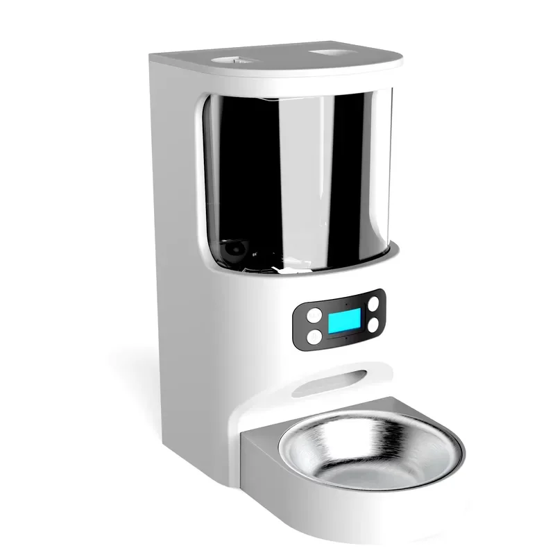 Automatic Smart Pet Feeder with HD Camera and WiFi App Control Timed Dry Food Dispenser for Cats Dogs Stainless Steel Bowl