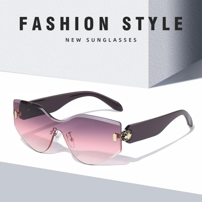 

Модные люксовые солнцезащитные очки без оправы, стильные уличные очки-маска для мужчин и женщин, защита от УФ400, для вождения, походов и велоспорта