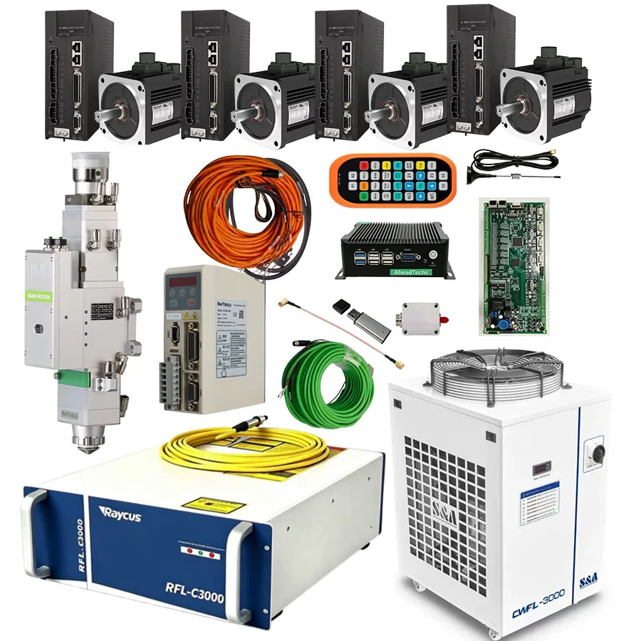Raycus laser 1500W RFL-C020 2000W RFL-C025 3000W RFL-C3000S  XC4000T BM110 3.3KW Huichuan servo 850W 400W