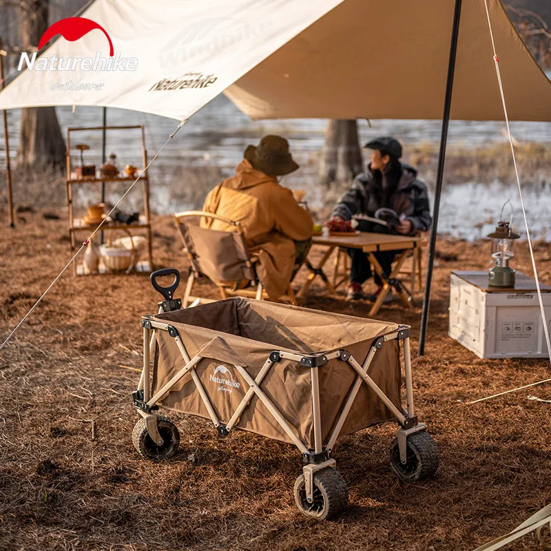 Naturehike Camping 140L składany wózek bagażowy 600D Oxford tkaniny 120kg łożyska duża przestrzeń przechowywania odkryty przenośny w cztery strony