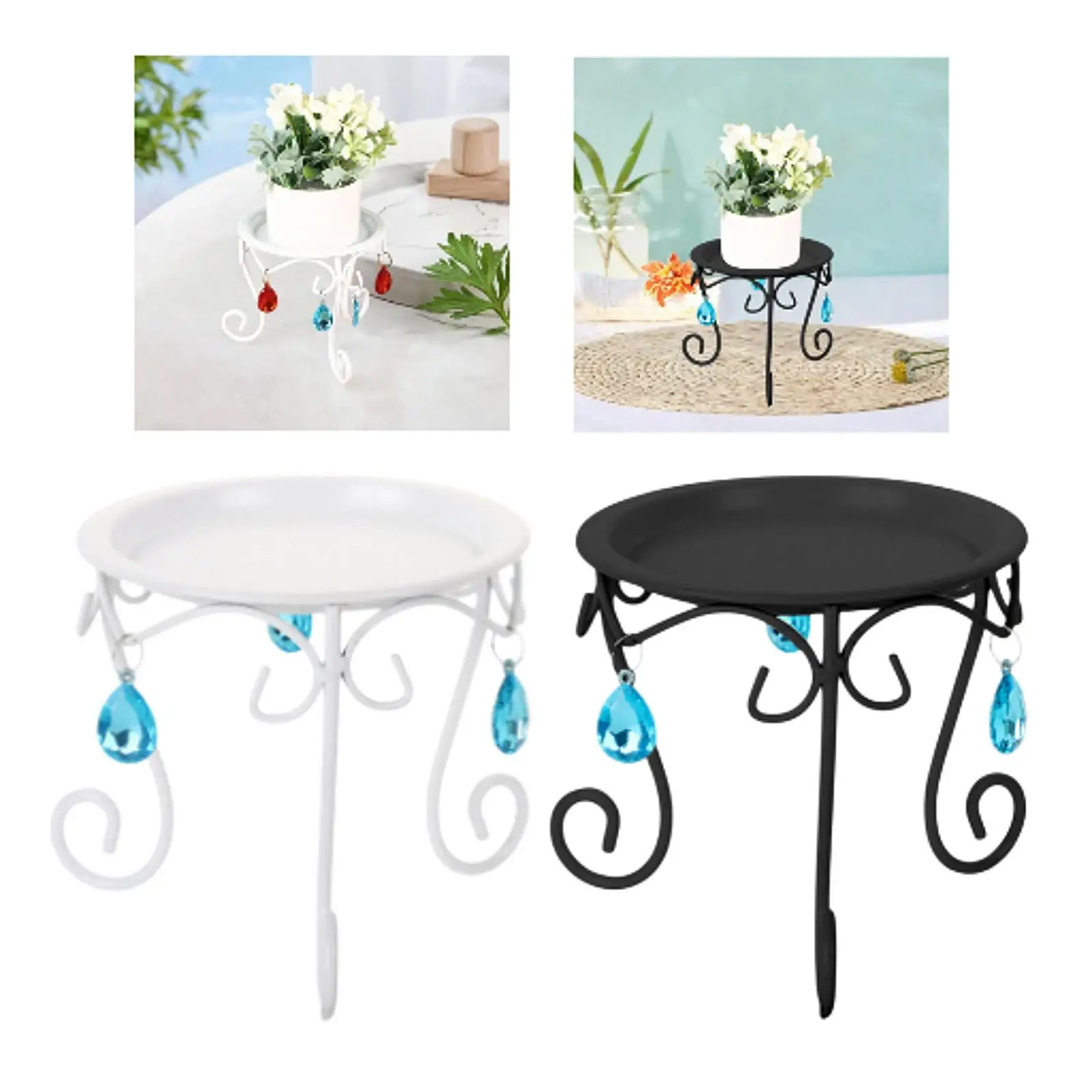 Flower Pot Plant Stand with 3 Support Legs Accessory Multifunctional Display Rack for Office Patio Plant Lovers Balcony Backyard