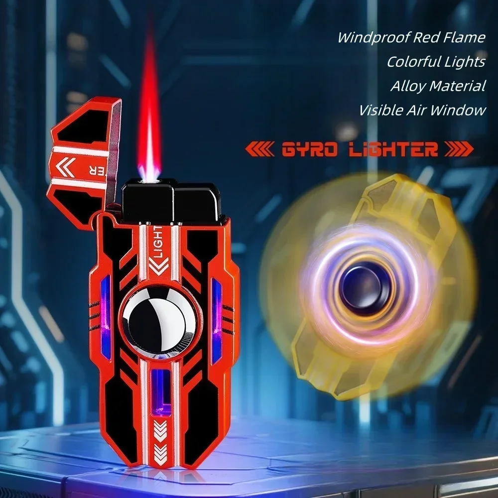 المد اللعب أخف الميكانيكية للتدوير مضيئة يندبروف الأحمر لهب البيوتان الشعلة أخف الدورية الدوران أخف هدية للأصدقاء