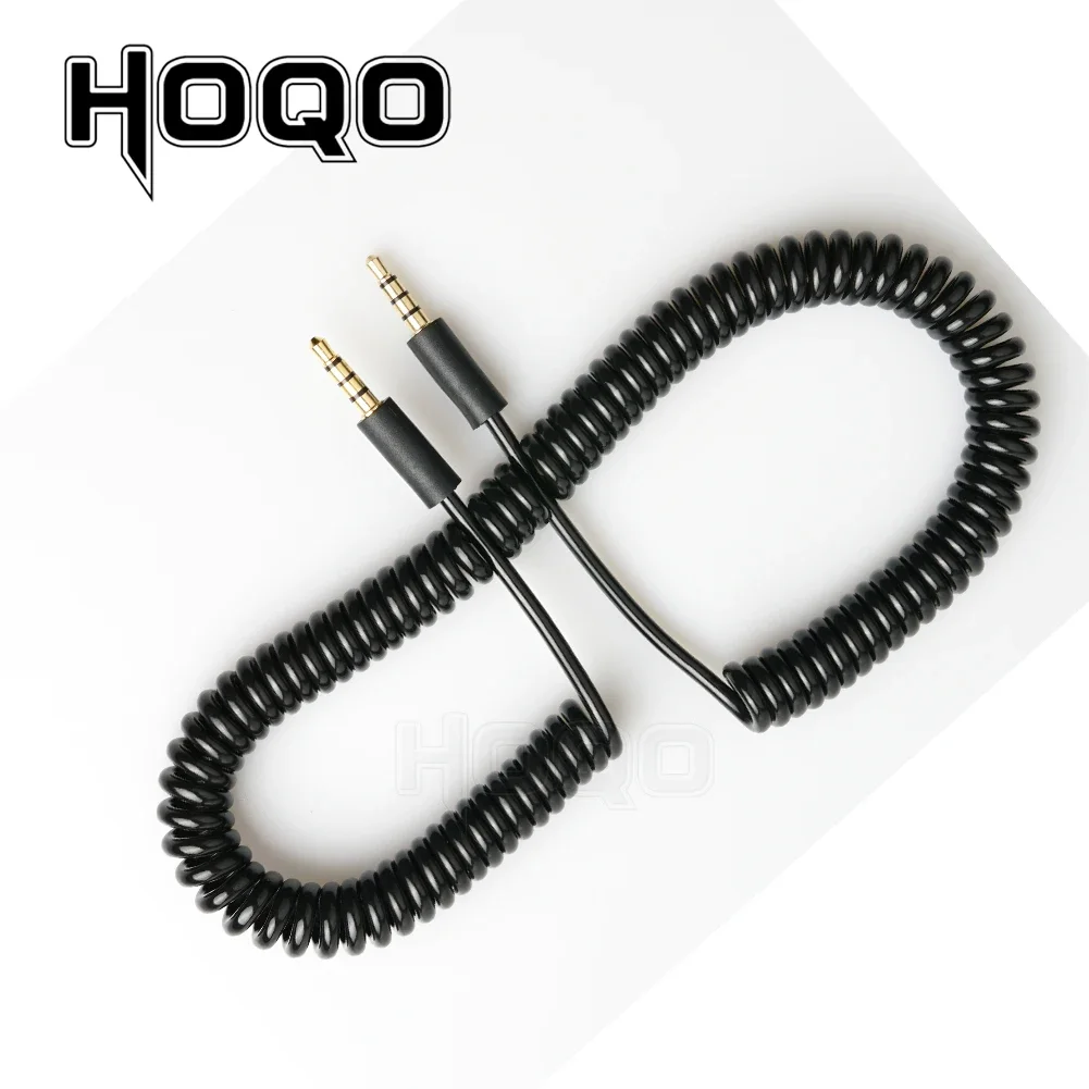 1/8 trrs to trrs 3.5mm TRRS connector Spring Coiled Cable for RODE Sc7 to videomic go Video Micro-type Mics