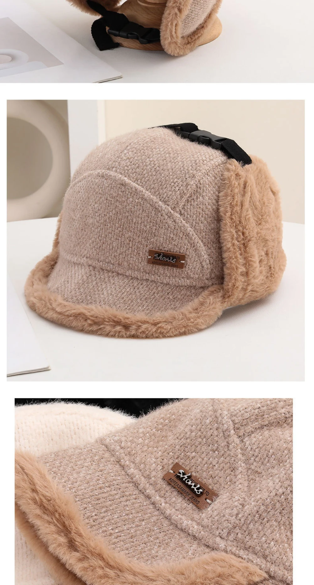HT5022 Russische Hut Neue Dicke Warme Winter Htas für Männer Frauen Fleece Gefüttert Reit Hut Männlich Weiblich Schnee Ski Earflap Cap Bomber Hut – Detail 11