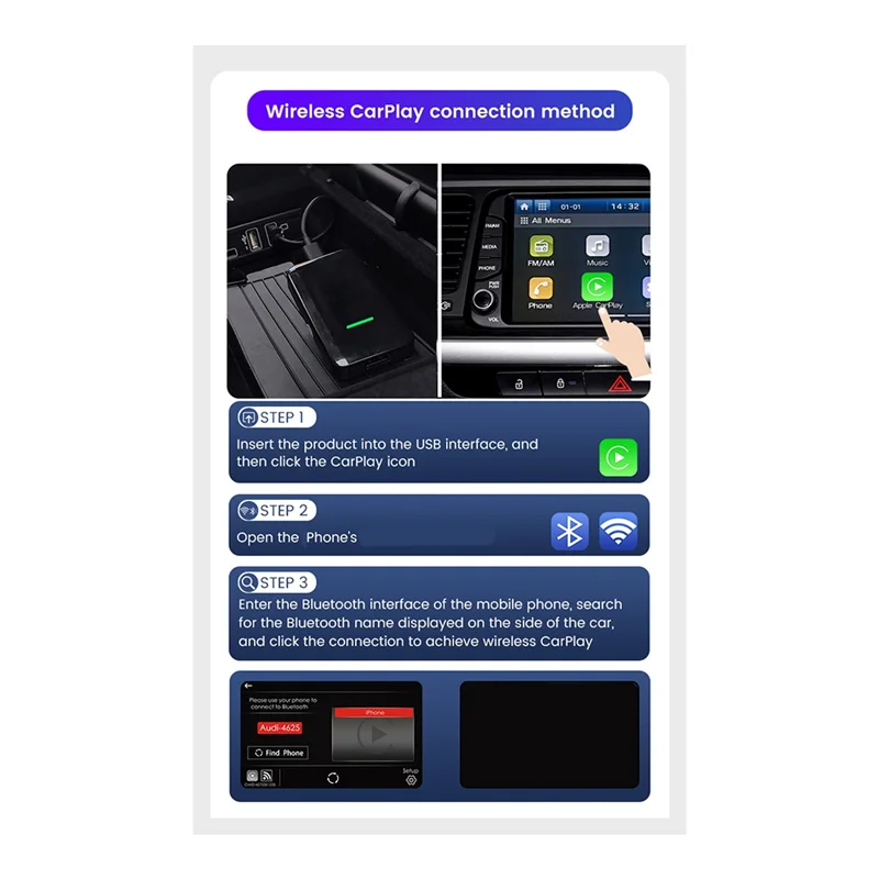 

Wireless Carplay Adapter Portable Car Interconnected Car Navigation Smart Box for Apple Wireless Carplay Dongle