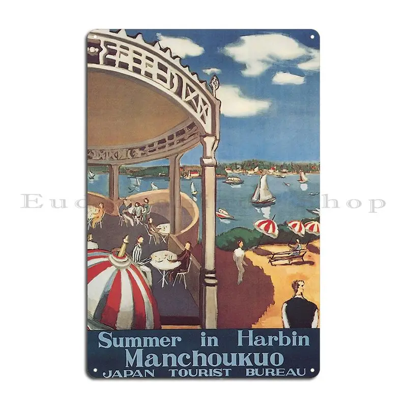 Summer In Harbin Manchoukuo Japan Travel Poster Metal Sign Sign Wall Plaque Decoration Pub Designs Tin Sign Poster