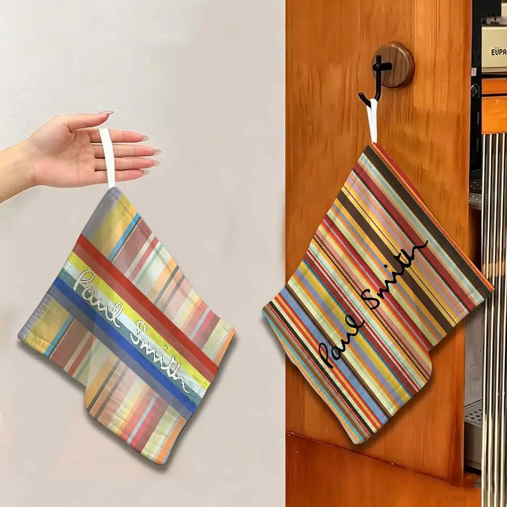 Fashion P-PaulS S-SmithS Polyester Cotton Hand Wiping Towel, Hanging Design, Durable for Household Restaurant Toilet Use