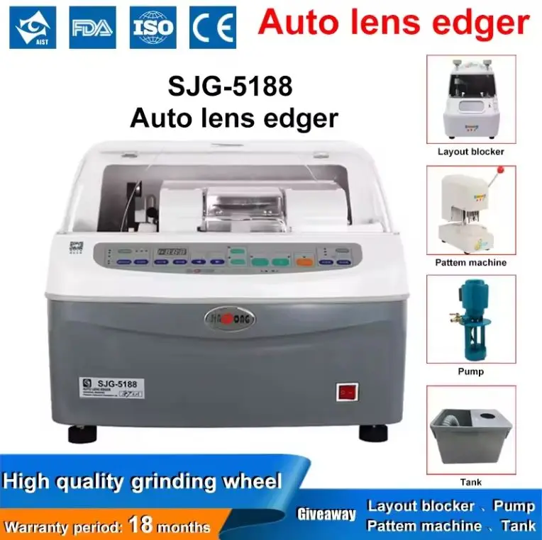 Factory Price Auto Lens Edger Grinder Cutter Glass Polishing Beveler For PC CR GC Glasses Optical Automatic Cutting Machine