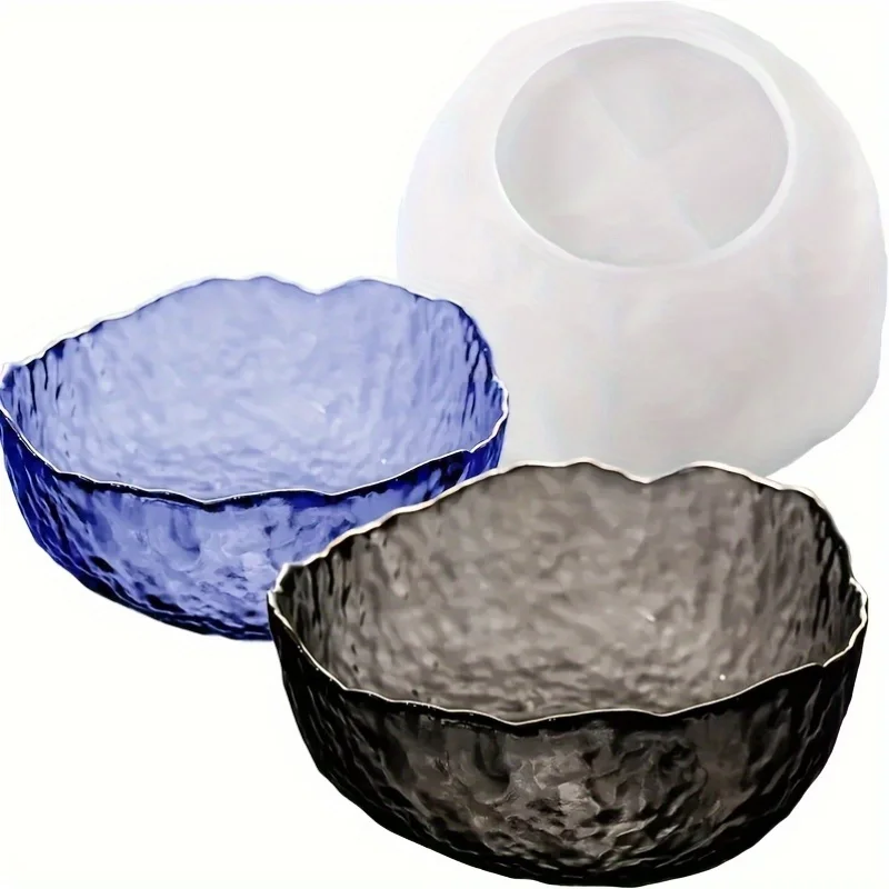 silicone mold for an irregularly shaped storage bowl; suitable for casting storage bowls using epoxy resin, plaster, or concrete