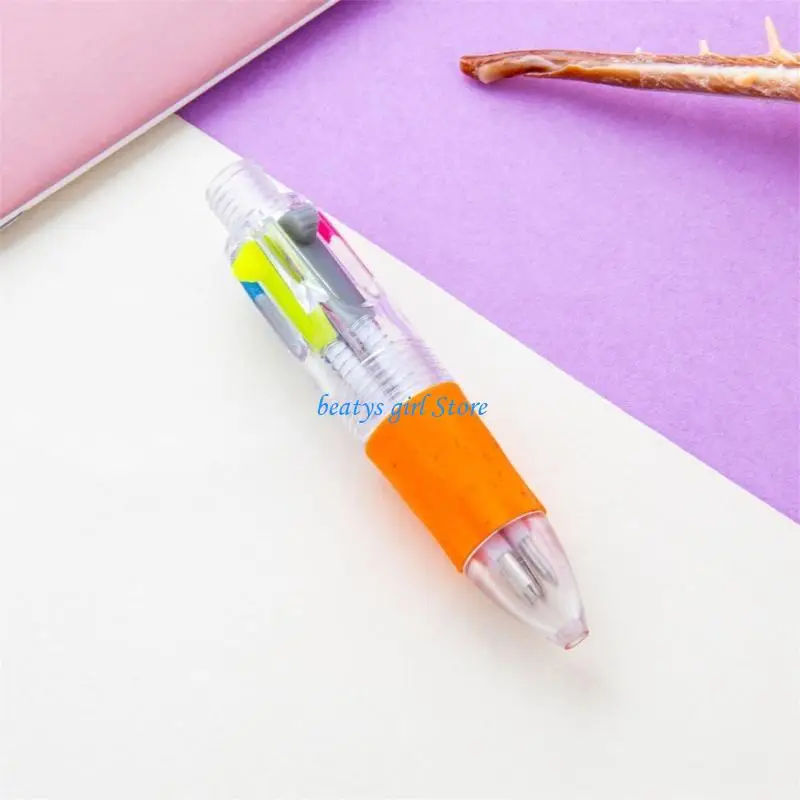 

C7AB 10 шт. многоцветная ручка 1,0 мм шариковая ручка 4 цвета выдвижная шариковая ручка